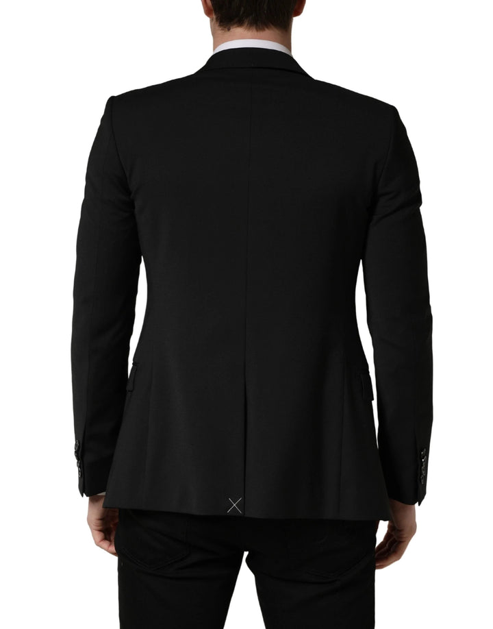 Dolce &amp; Gabbana Black Polyester 2 Buttons Men Suit Jacket