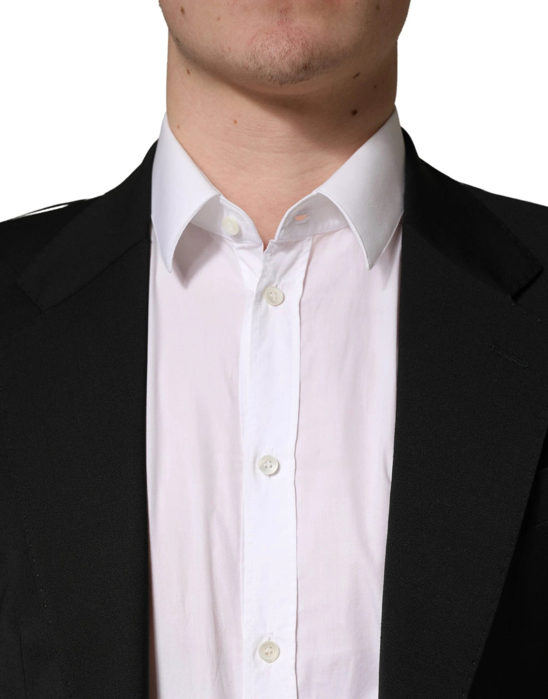 Dolce &amp; Gabbana Black Polyester 2 Buttons Men Suit Jacket