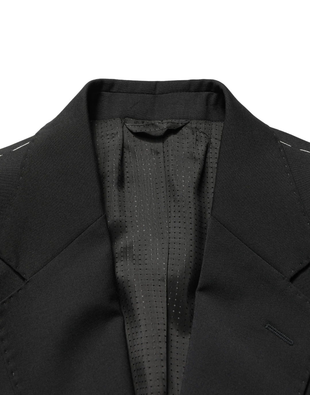 Dolce &amp; Gabbana Black Polyester 2 Buttons Men Suit Jacket