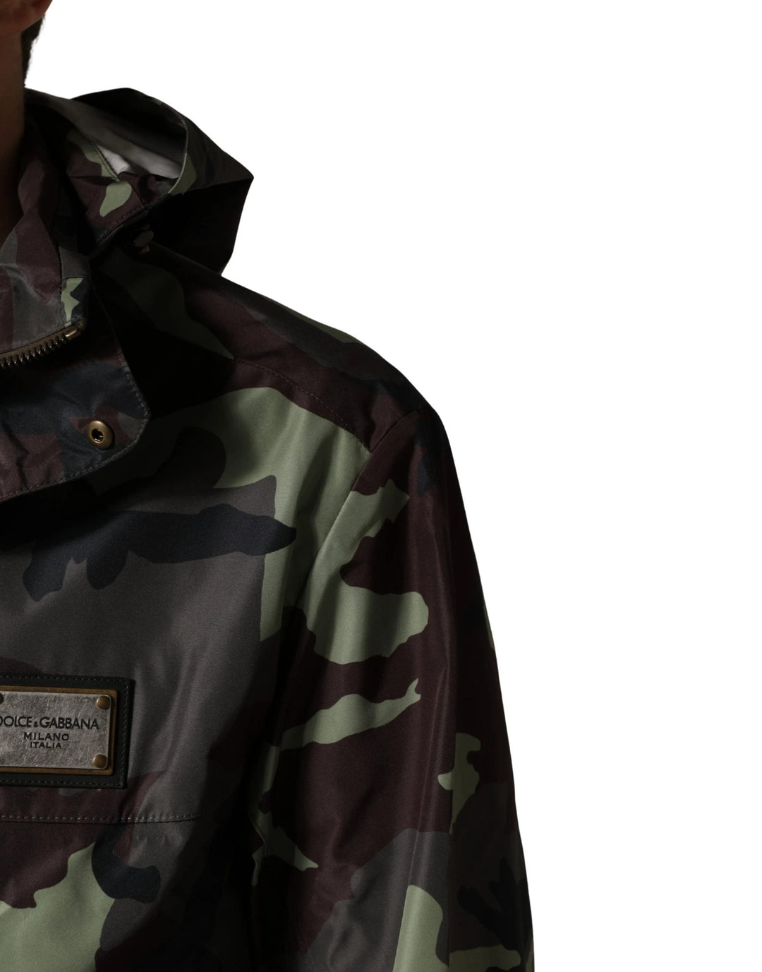 Dolce &amp; Gabbana Multicolor Camouflage Hooded Bomber Jacket
