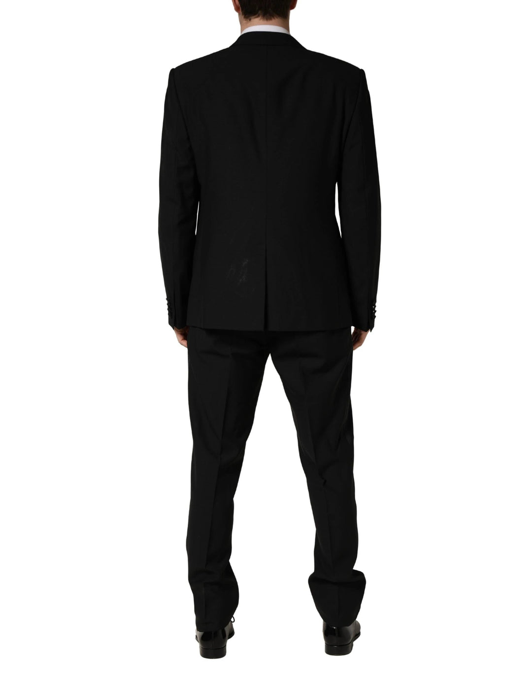 Dolce &amp; Gabbana Black Wool Silk Saxophone Slim Fit 3Pc Suit