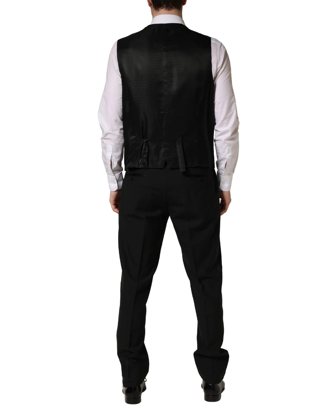 Dolce &amp; Gabbana Black Wool Silk Saxophone Slim Fit 3Pc Suit