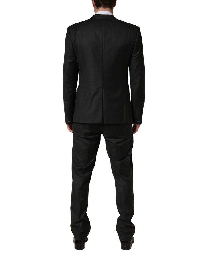 Dolce &amp; Gabbana Black Wool Slim Fit Formal 3 Piece Men Suit