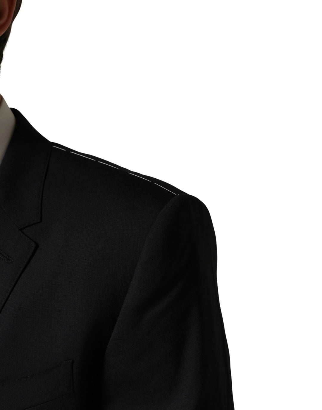 Dolce &amp; Gabbana Black Wool Slim Fit Formal 3 Piece Men Suit