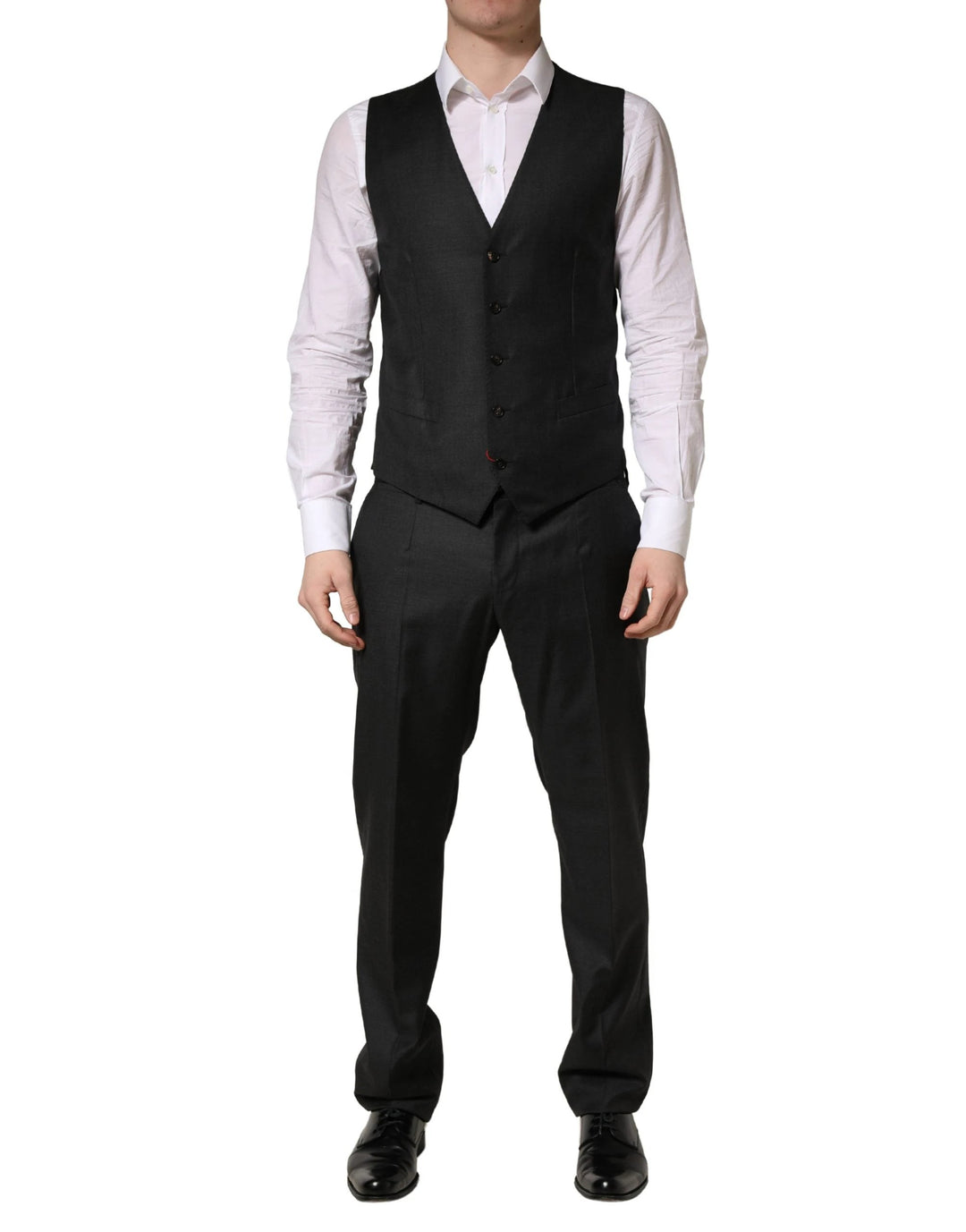 Dolce &amp; Gabbana Black Wool Slim Fit Formal 3 Piece Men Suit