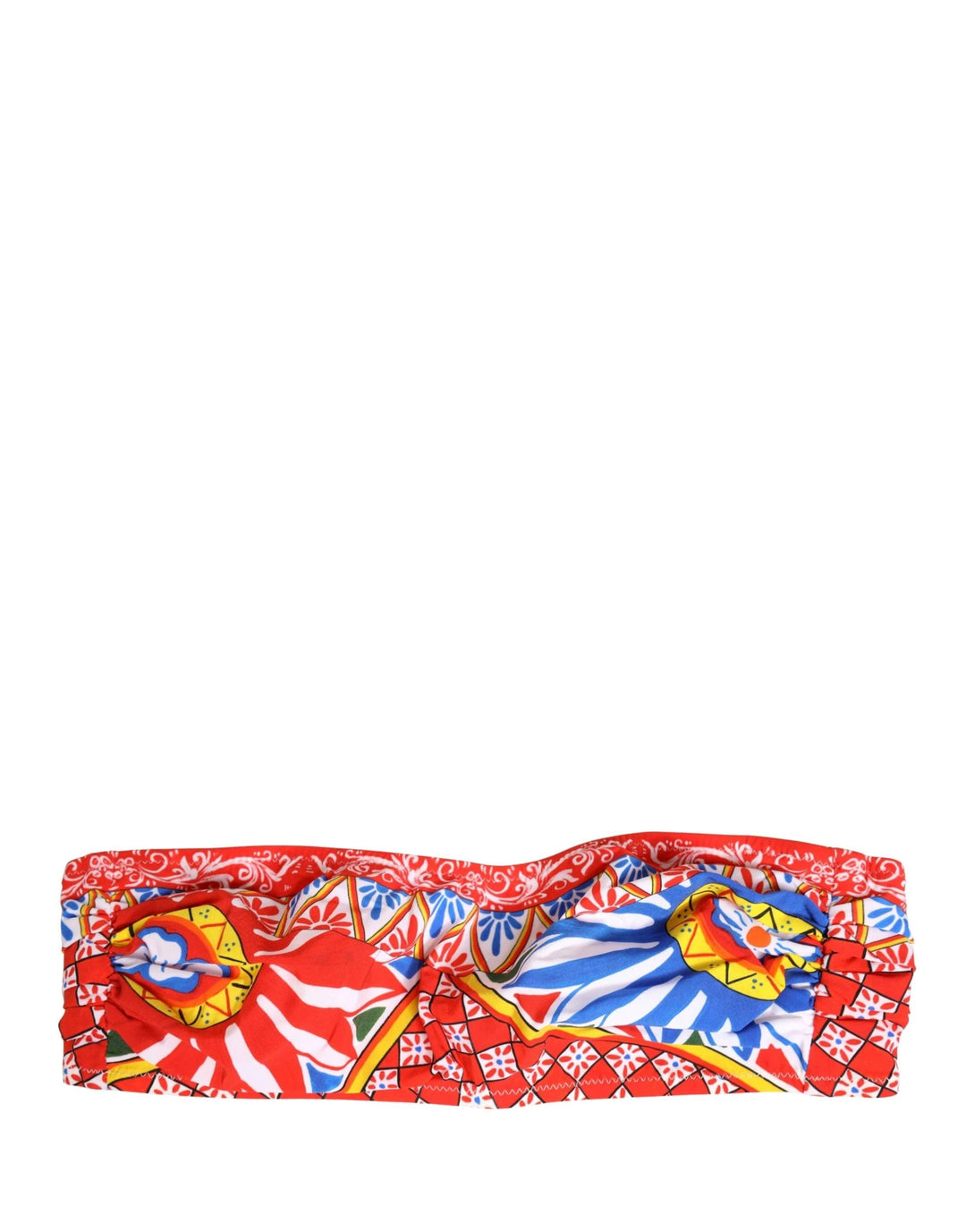 Dolce &amp; Gabbana Multicolor Carretto Bandeau Swimsuit Top Swimwear
