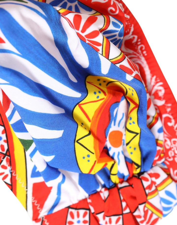 Dolce &amp; Gabbana Multicolor Carretto Bandeau Swimsuit Top Swimwear