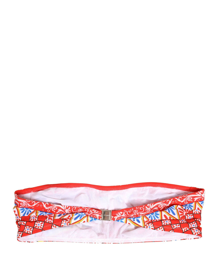 Dolce &amp; Gabbana Multicolor Carretto Bandeau Swimsuit Top Swimwear