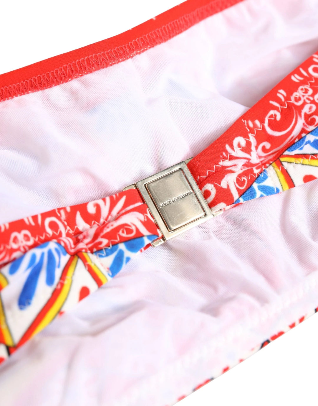 Dolce &amp; Gabbana Multicolor Carretto Bandeau Swimsuit Top Swimwear
