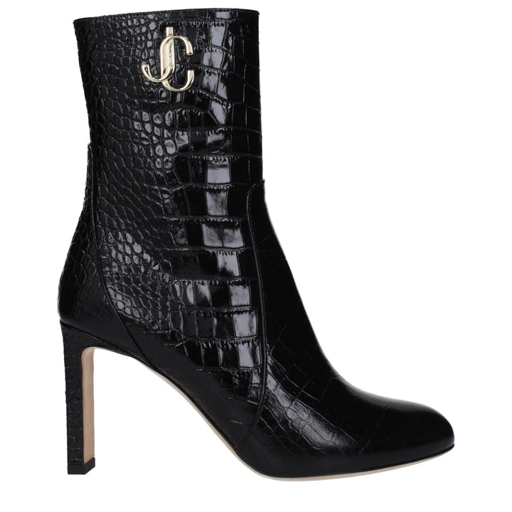 Jimmy Choo Black Leather Ankle Boots