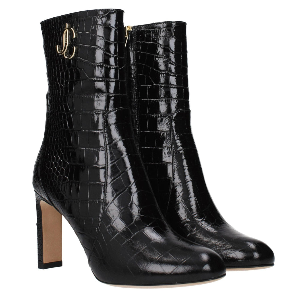 Jimmy Choo Black Leather Ankle Boots