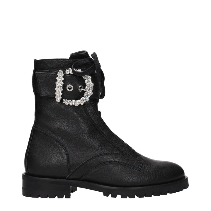 Jimmy Choo Black Leather Ankle Boots