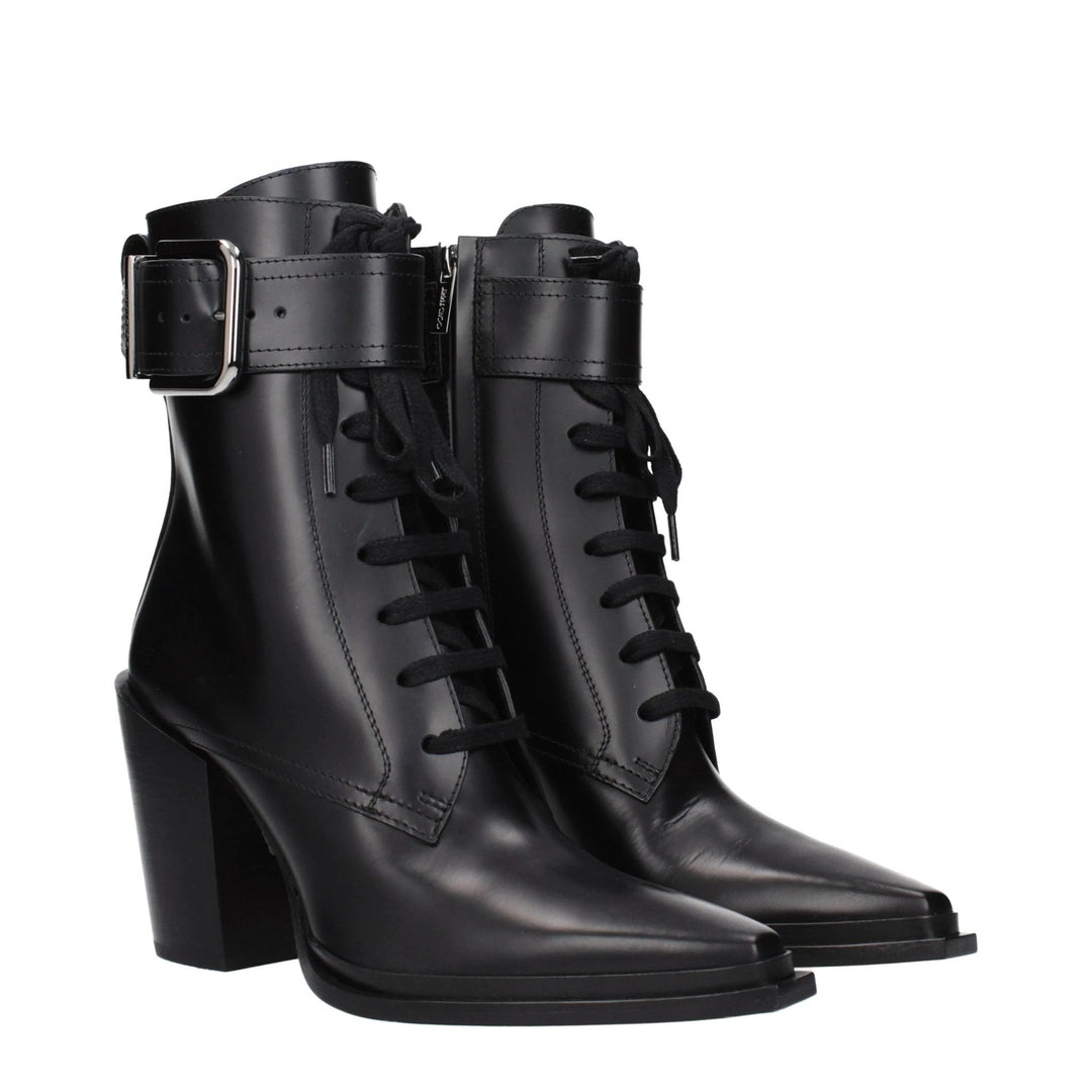 Jimmy Choo Black Leather Ankle Boots