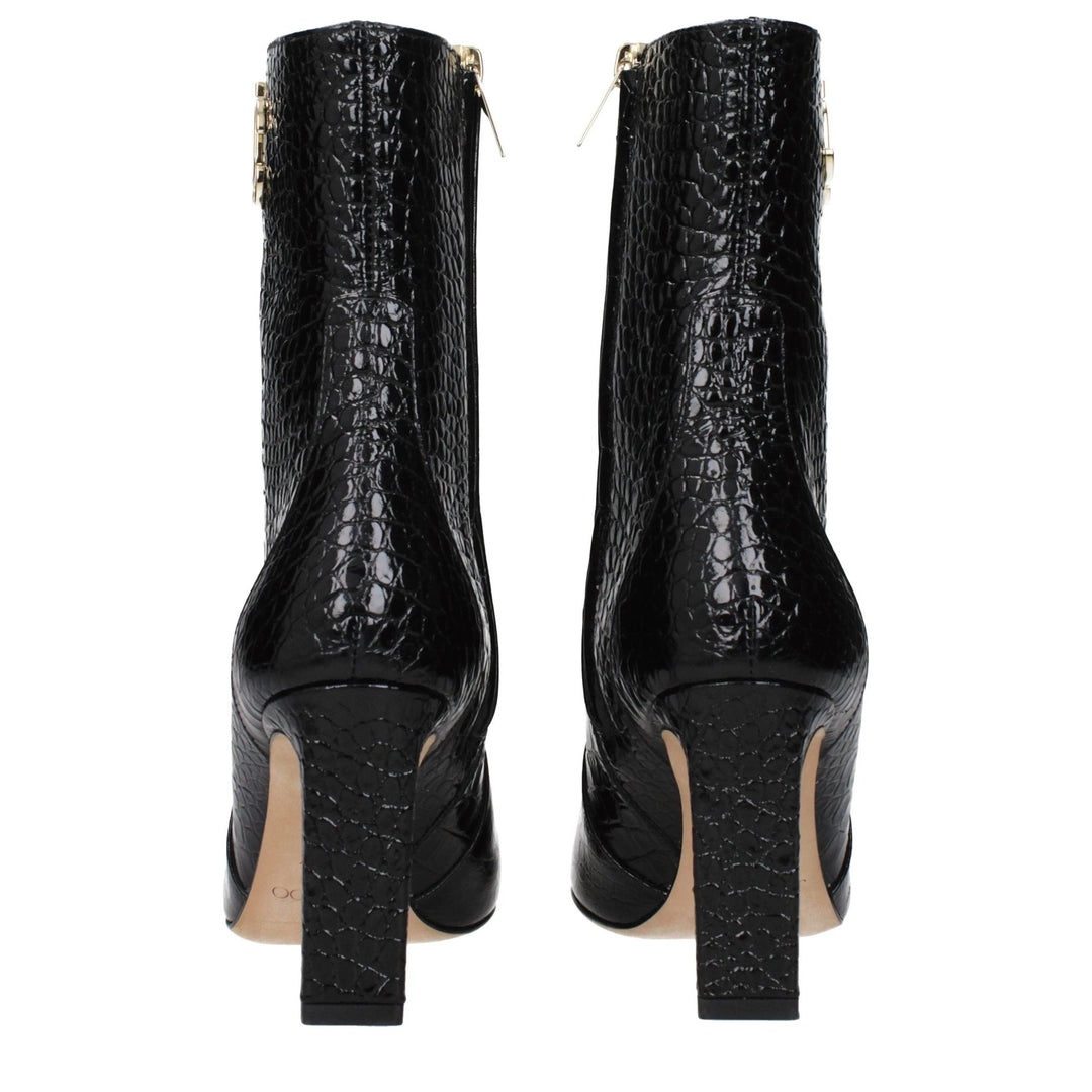 Jimmy Choo Black Leather Ankle Boots