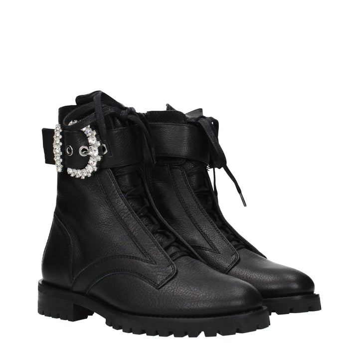 Jimmy Choo Black Leather Ankle Boots