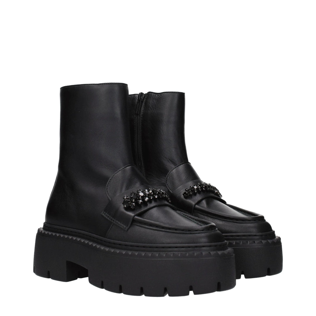 Jimmy Choo Black Leather Ankle Boots
