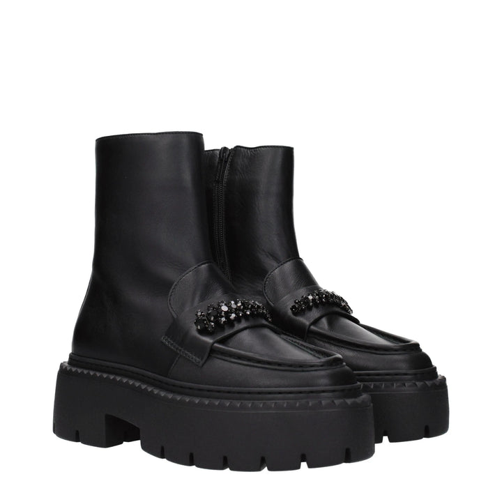 Jimmy Choo Black Leather Ankle Boots