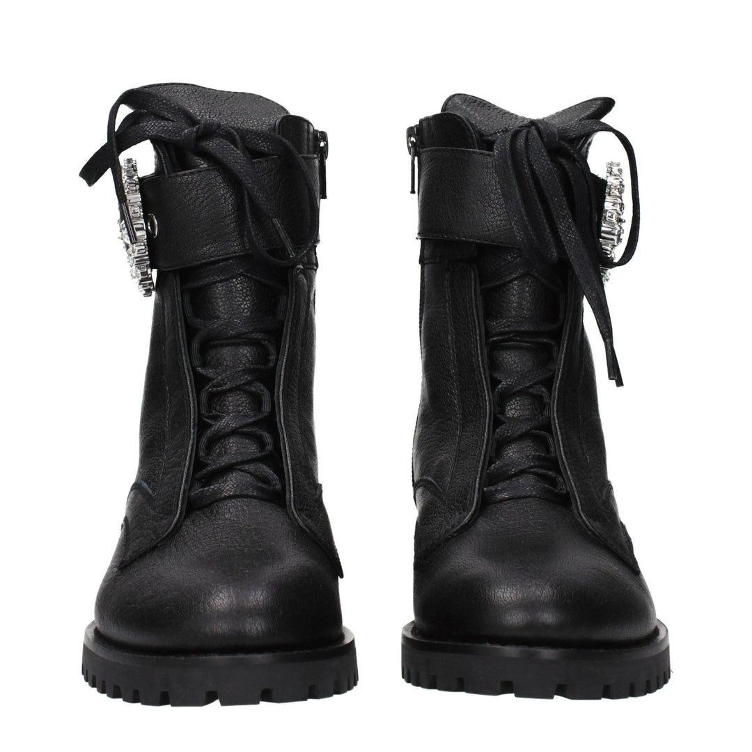 Jimmy Choo Black Leather Ankle Boots