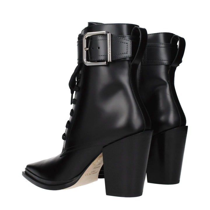 Jimmy Choo Black Leather Ankle Boots