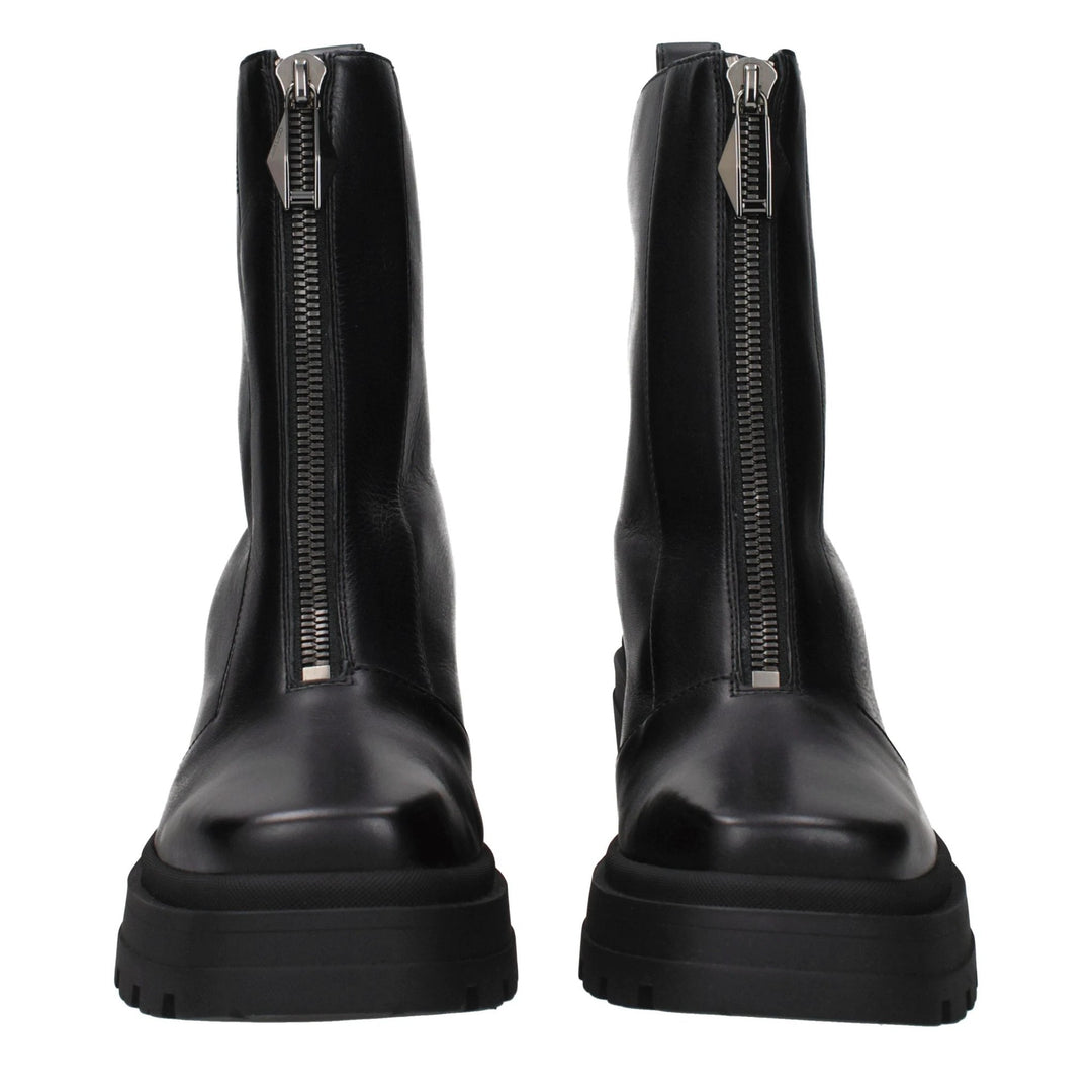 Jimmy Choo Black Leather Ankle Boots