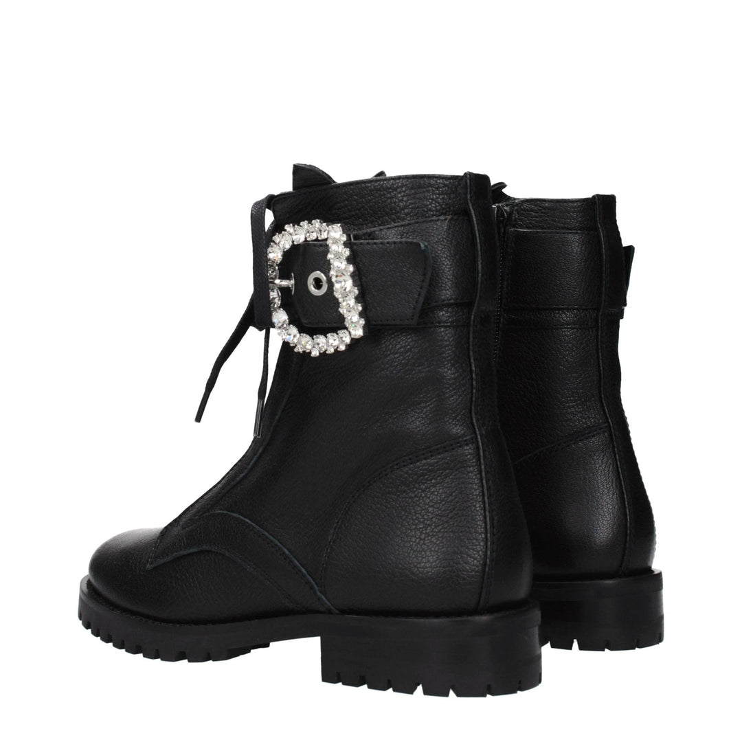 Jimmy Choo Black Leather Ankle Boots