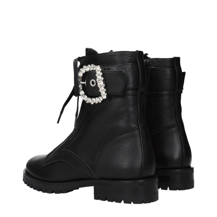Jimmy Choo Black Leather Ankle Boots