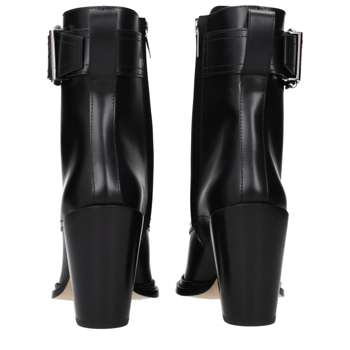 Jimmy Choo Black Leather Ankle Boots
