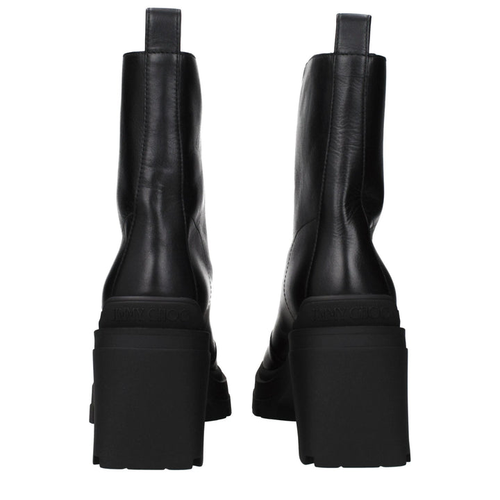 Jimmy Choo Black Leather Ankle Boots