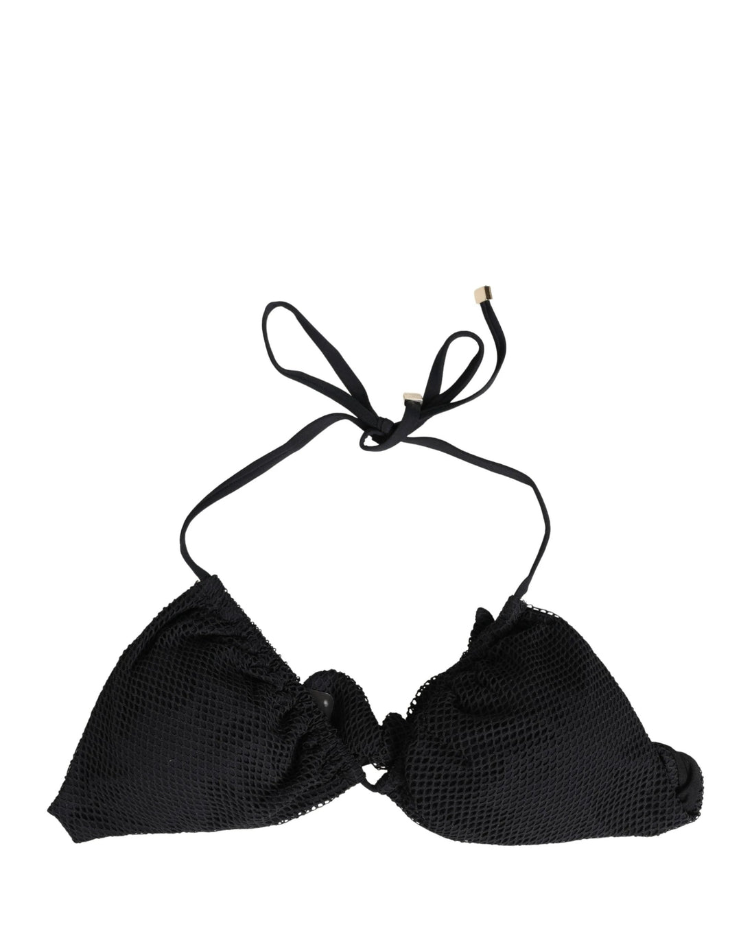 Dolce &amp; Gabbana Black Padded Triangle Halter Bikini Top Swimwear