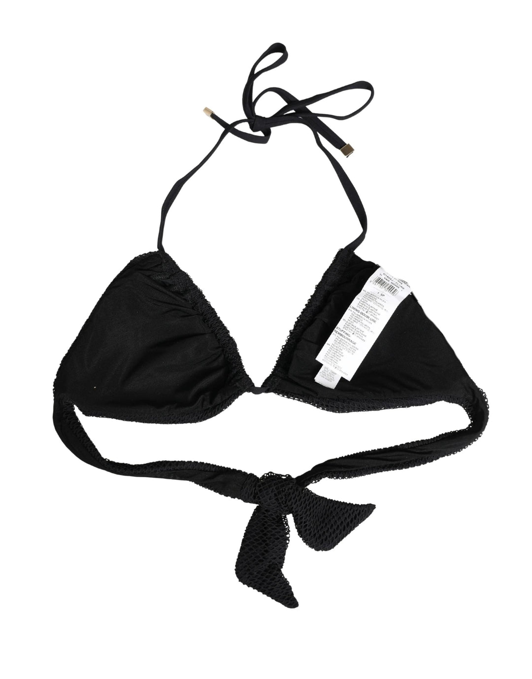 Dolce &amp; Gabbana Black Padded Triangle Halter Bikini Top Swimwear