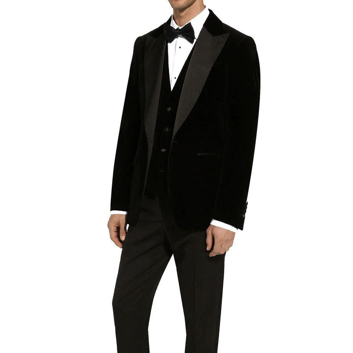 Dolce &amp; Gabbana Black Cotton Tuxedo