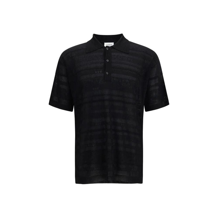 Laneus Black Cotton Polo Shirt