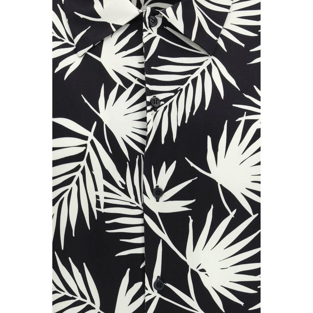 Laneus Black Viscose Pattern Shirt