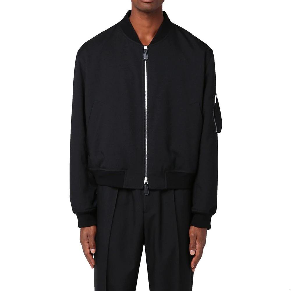 Jil Sander Black Polyester Bomber