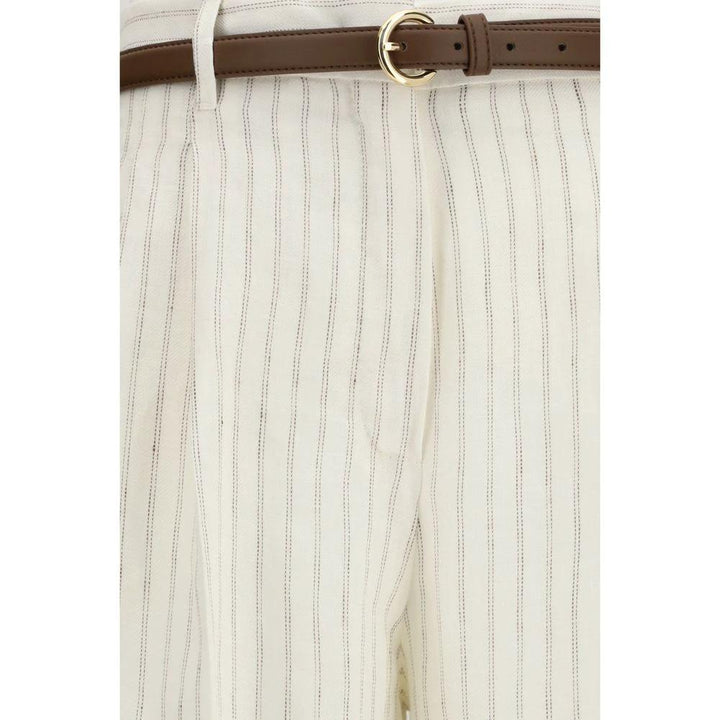 Max Mara Beige Linen Casual Pants