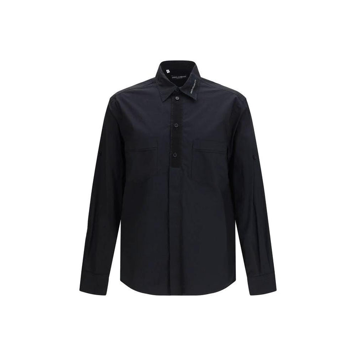 Dolce &amp; Gabbana Black Cotton Dress Shirt