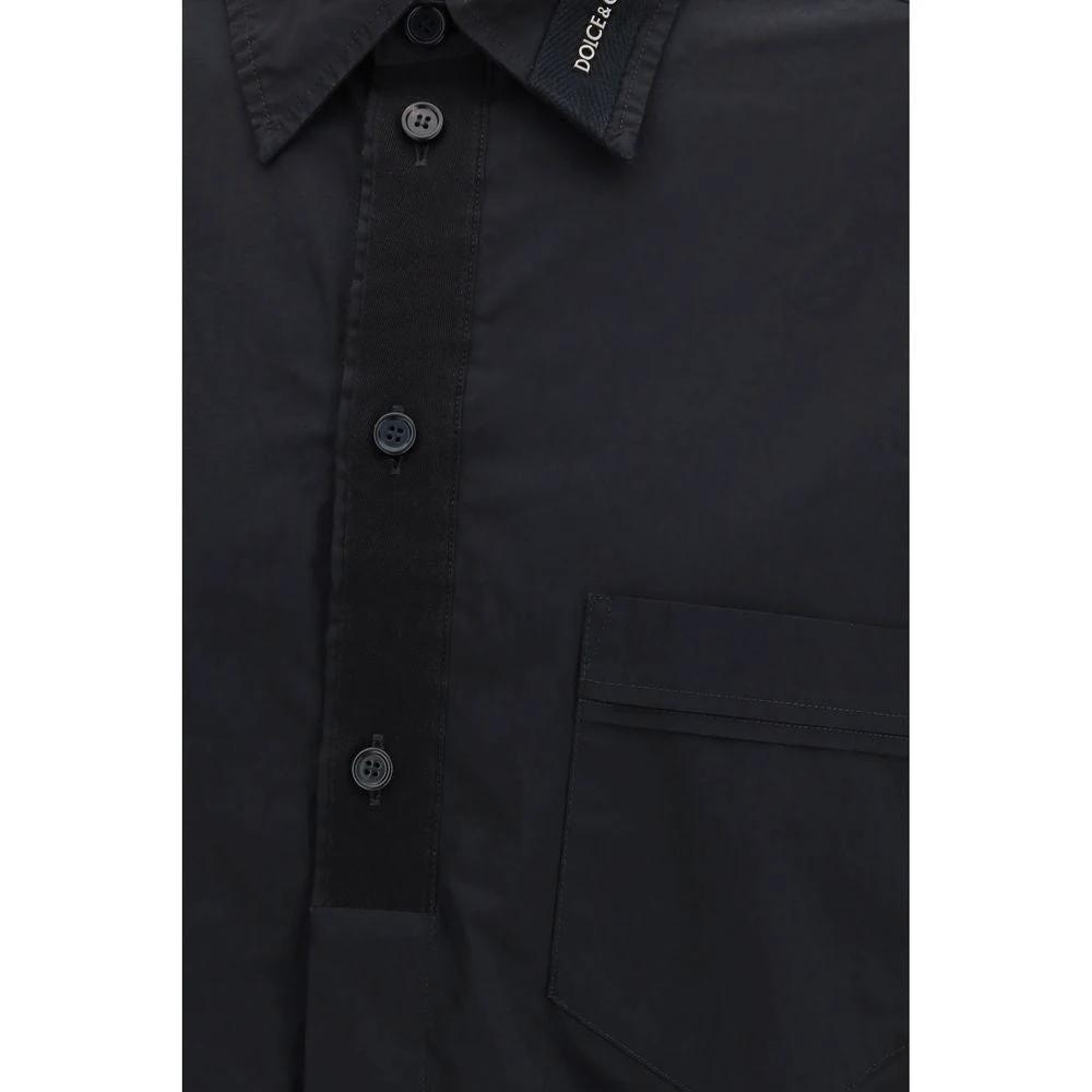 Dolce &amp; Gabbana Black Cotton Dress Shirt