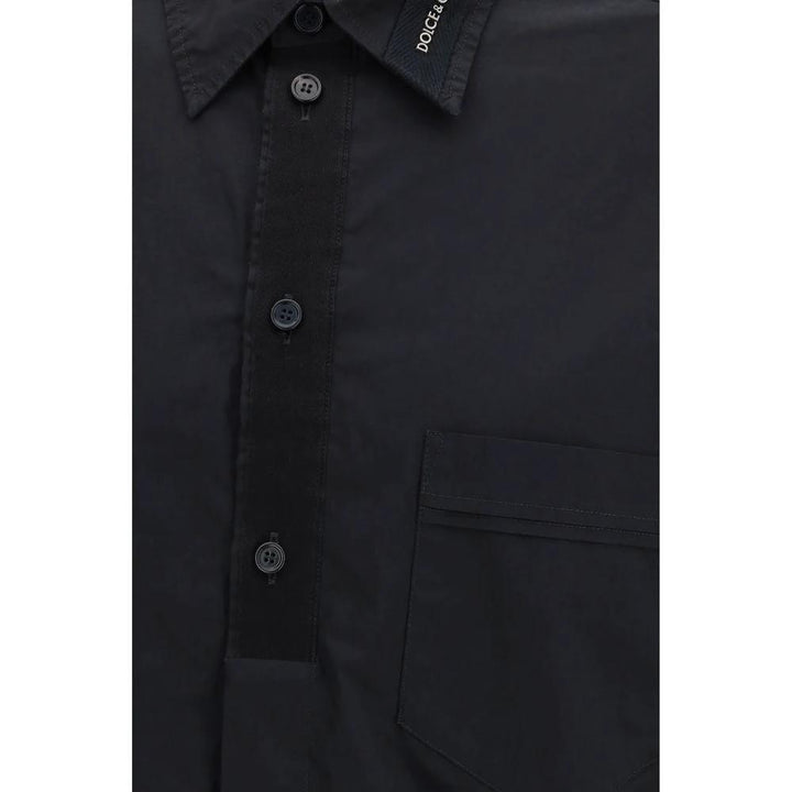 Dolce &amp; Gabbana Black Cotton Dress Shirt