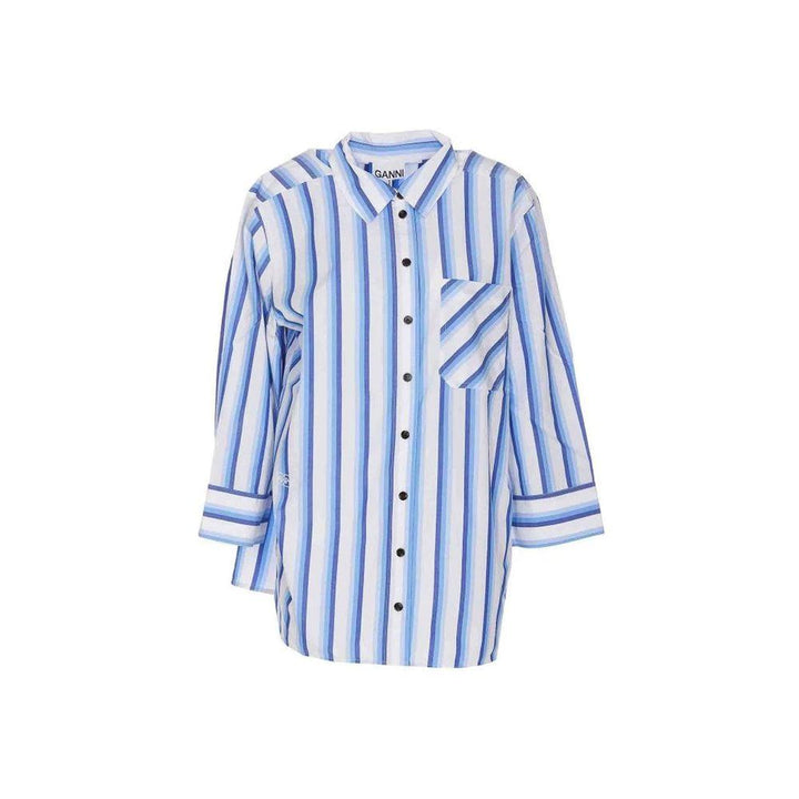 Ganni Blue Cotton Shirt