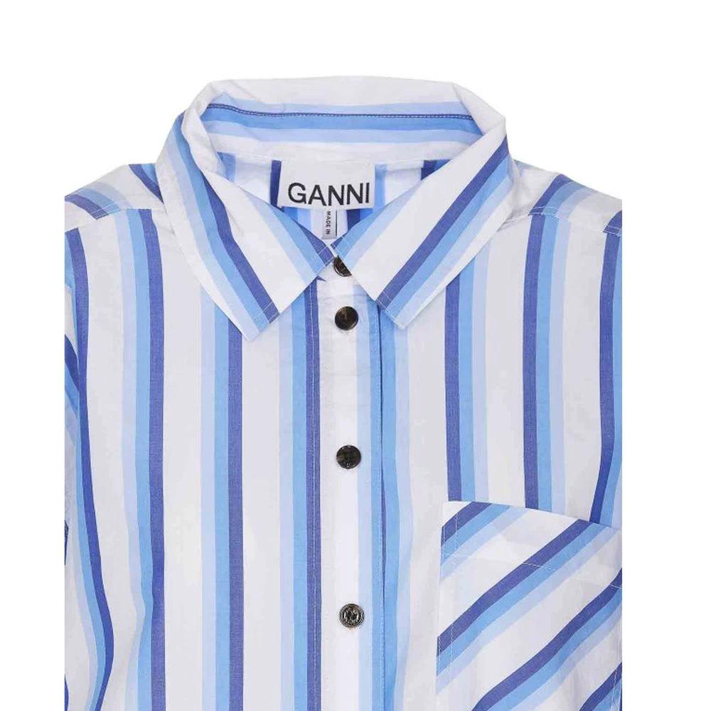 Ganni Blue Cotton Shirt