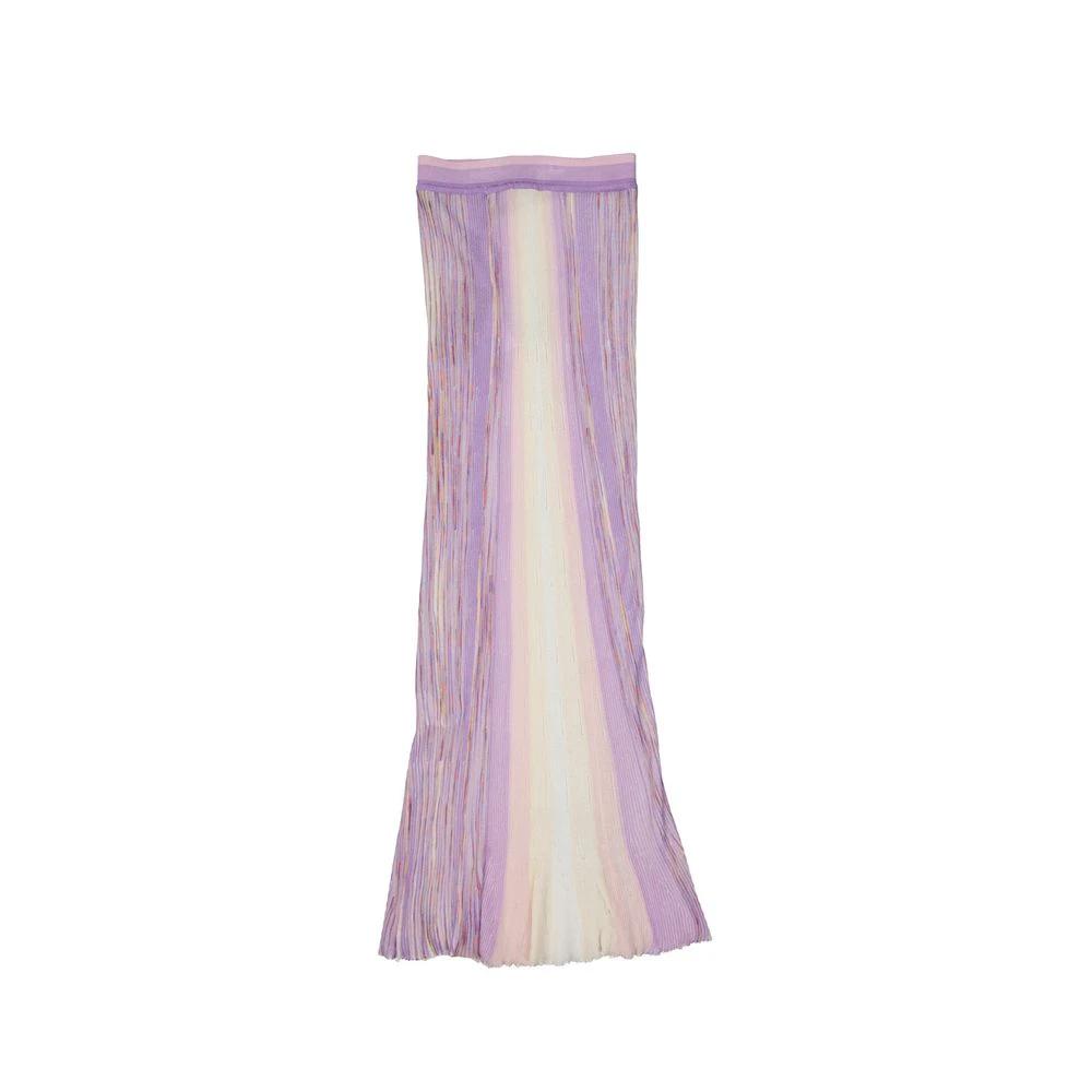 Missoni Purple Cotton Long Skirt