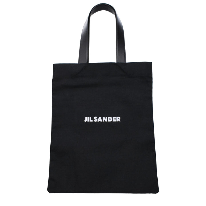 Jil Sander Black Linen Shoulder Bag