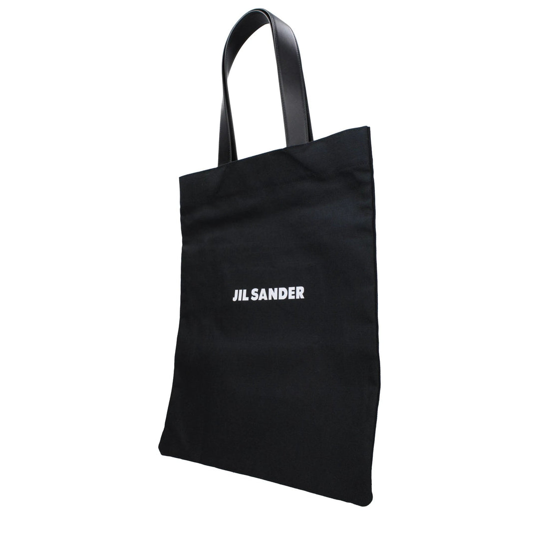 Jil Sander Black Linen Shoulder Bag