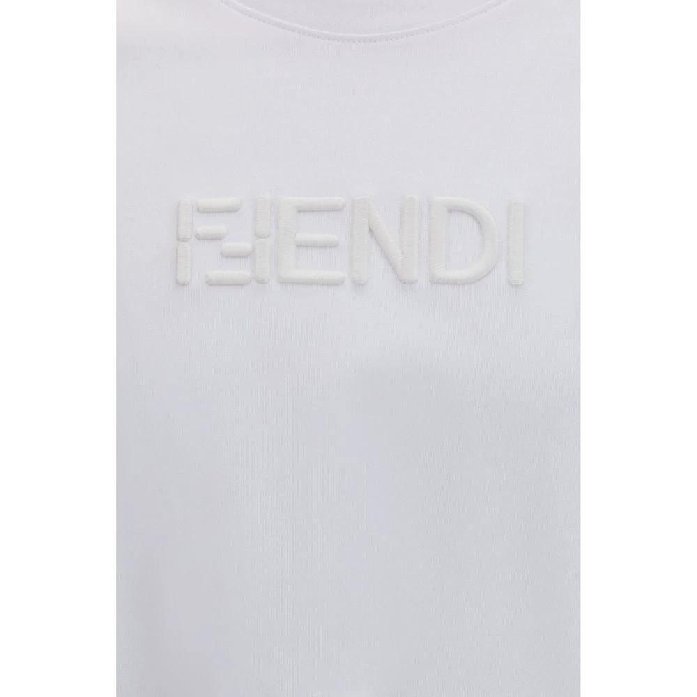 Fendi White Cotton T-Shirt