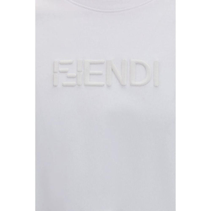 Fendi White Cotton T-Shirt
