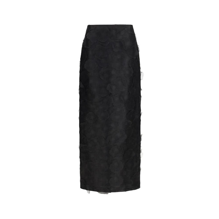 Max Mara Black Silk Long Skirt