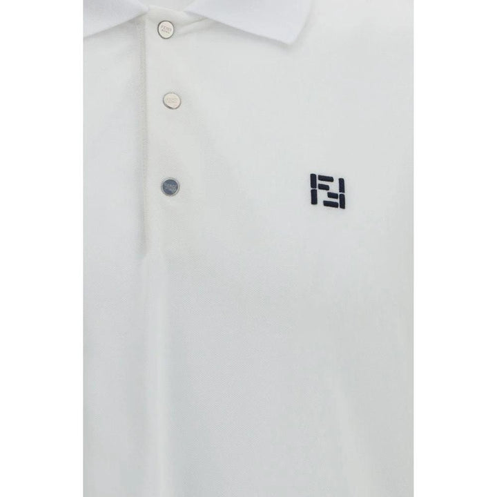 Fendi Sample Sale | Fendi White Cotton Polo Shirt - | Designer outlet