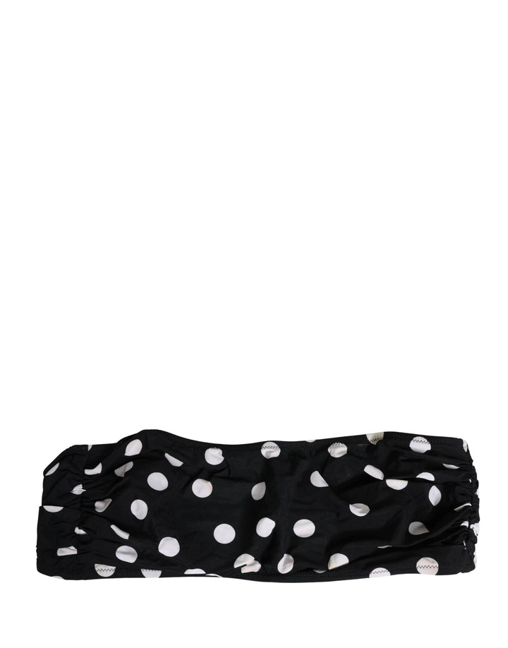 Dolce &amp; Gabbana Sample Sale | Dolce &amp; Gabbana Black White Polka Dot Bandeau Beachwear Swimwear - | Designer outlet