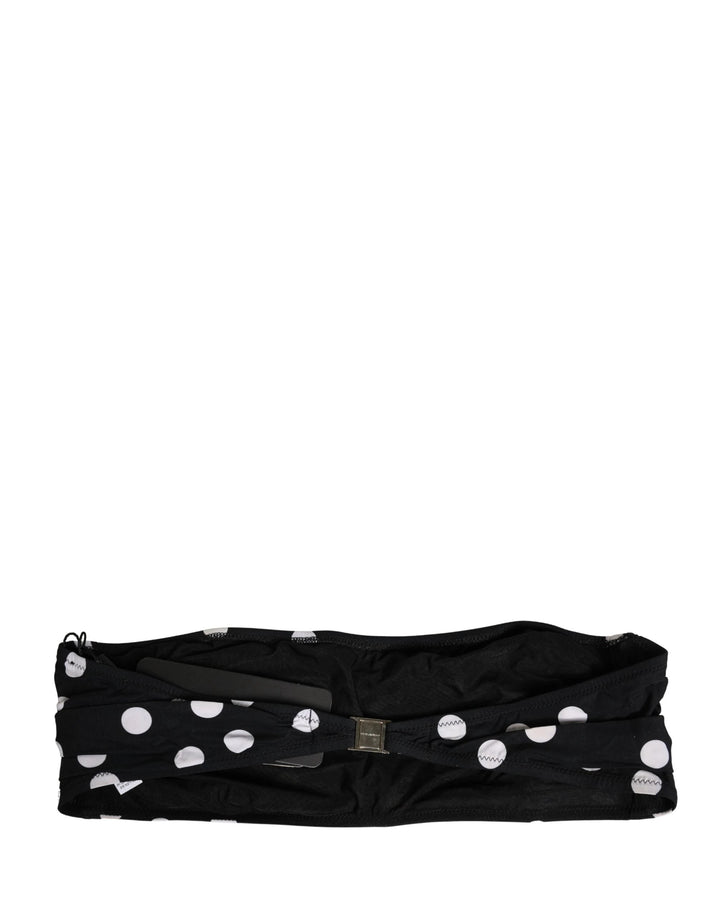 Dolce &amp; Gabbana Sample Sale | Dolce &amp; Gabbana Black White Polka Dot Bandeau Beachwear Swimwear - | Designer outlet