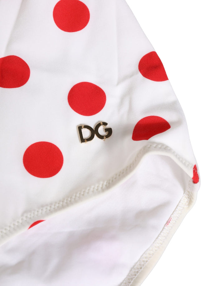 Dolce &amp; Gabbana Sample Sale | Dolce &amp; Gabbana White Polka Dot One-Piece Swimsuit Swimwear - | Designer outlet